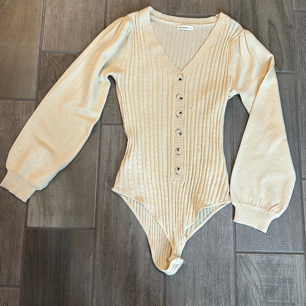 Knit Sweater Button Bodysuit